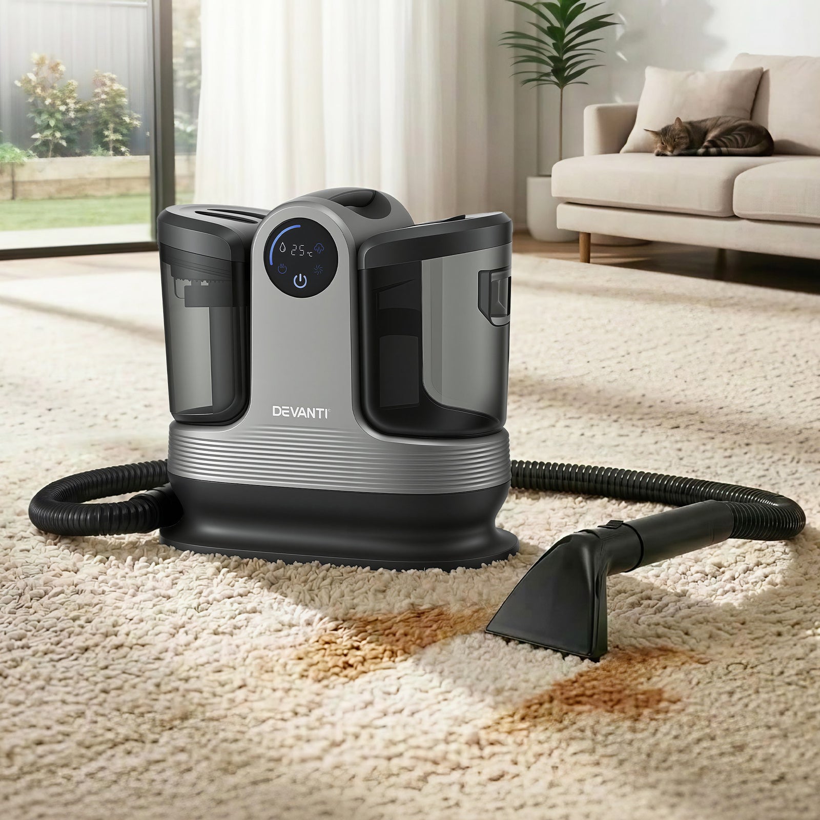 Carpet Washer | 1700W Handheld Vacuum Cleaner with Rapid Heating | Black