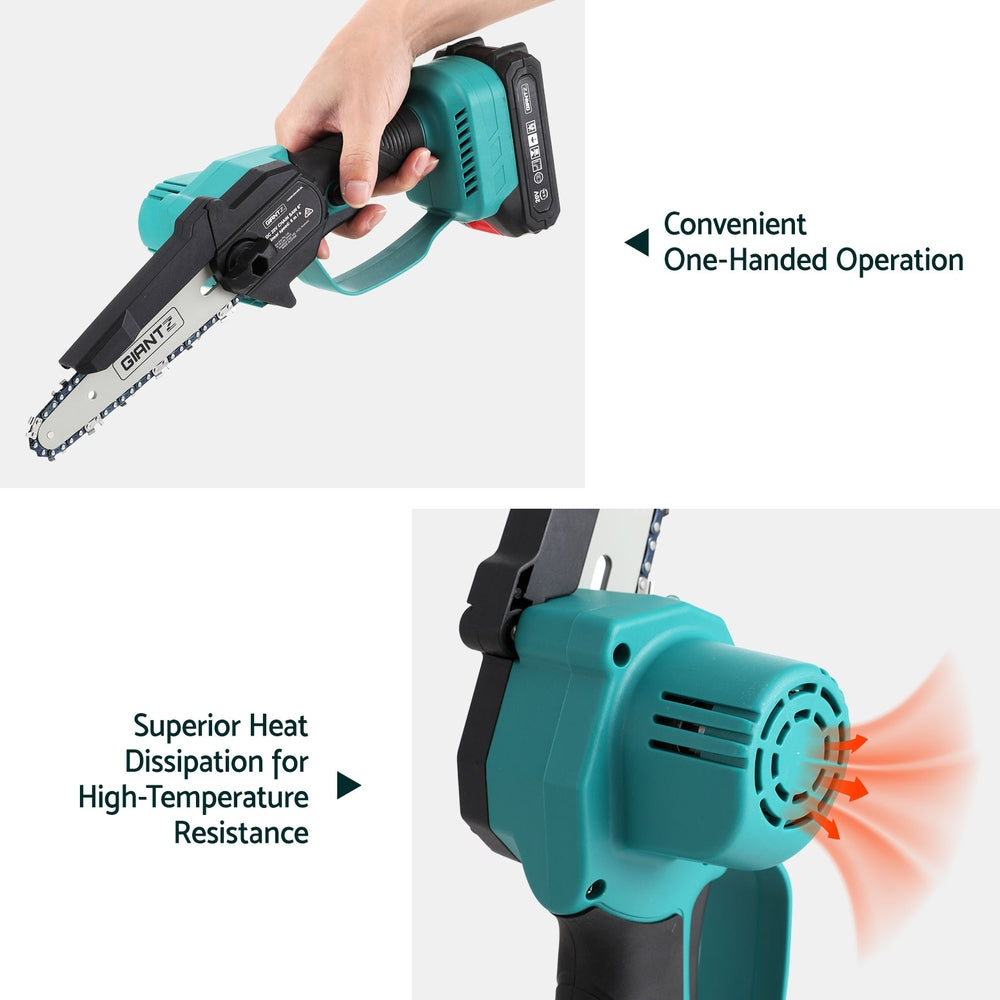 Mini Cordless Electric Chainsaw | 6" | Rechargeable Wood Cutter | Portable Pruning Tool