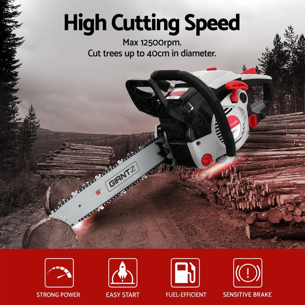 Petrol Chainsaw | 42cc | 16" Bar | Lightweight Cutting Saw