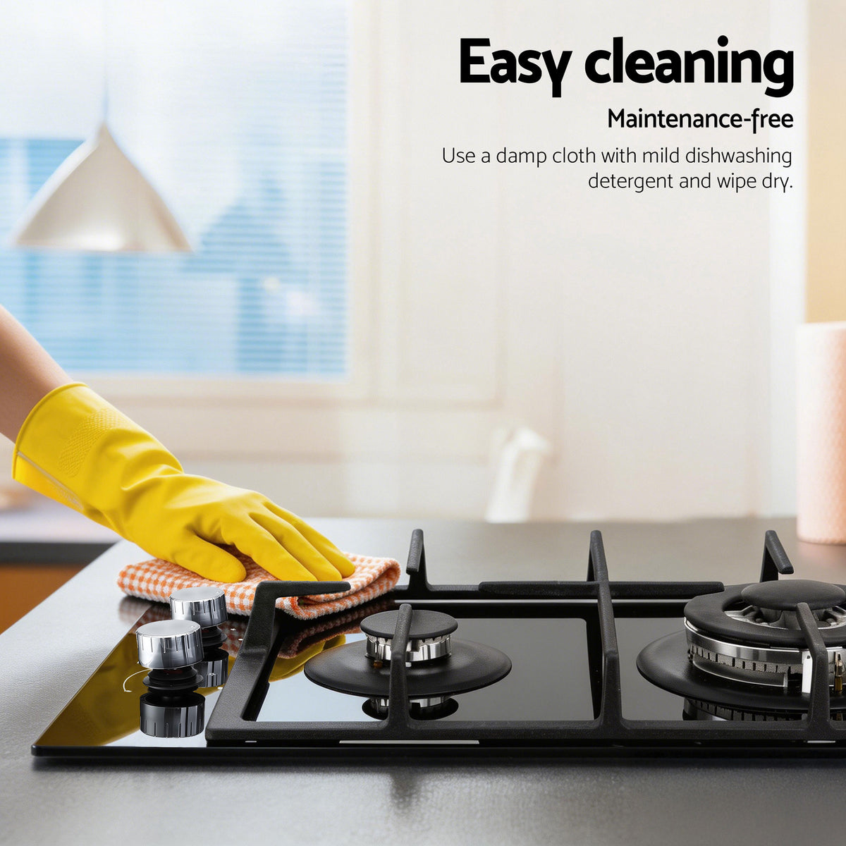 Gas Cooktop 30cm | 2 Burner | Built-In Glass | NG & LPG | Wok Burner