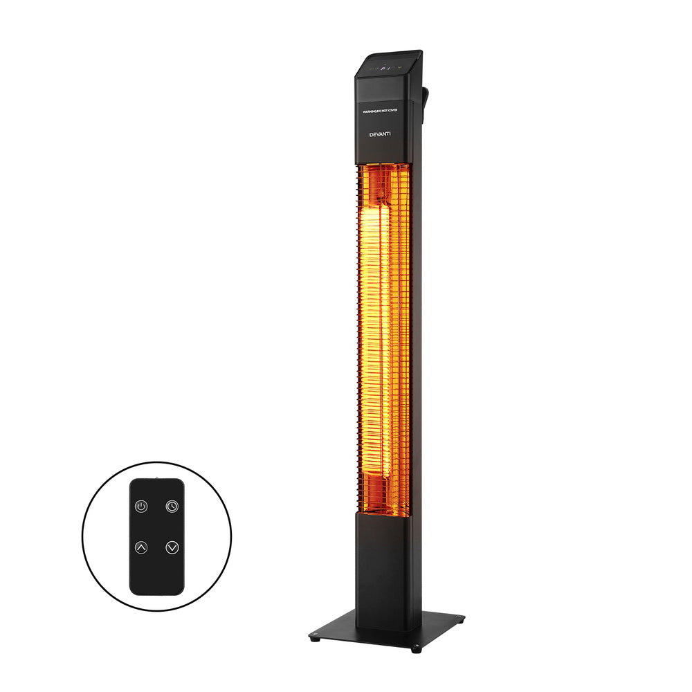 Devanti Radiant Tower Heater | Electric Portable | Remote Control | 2000W Heating