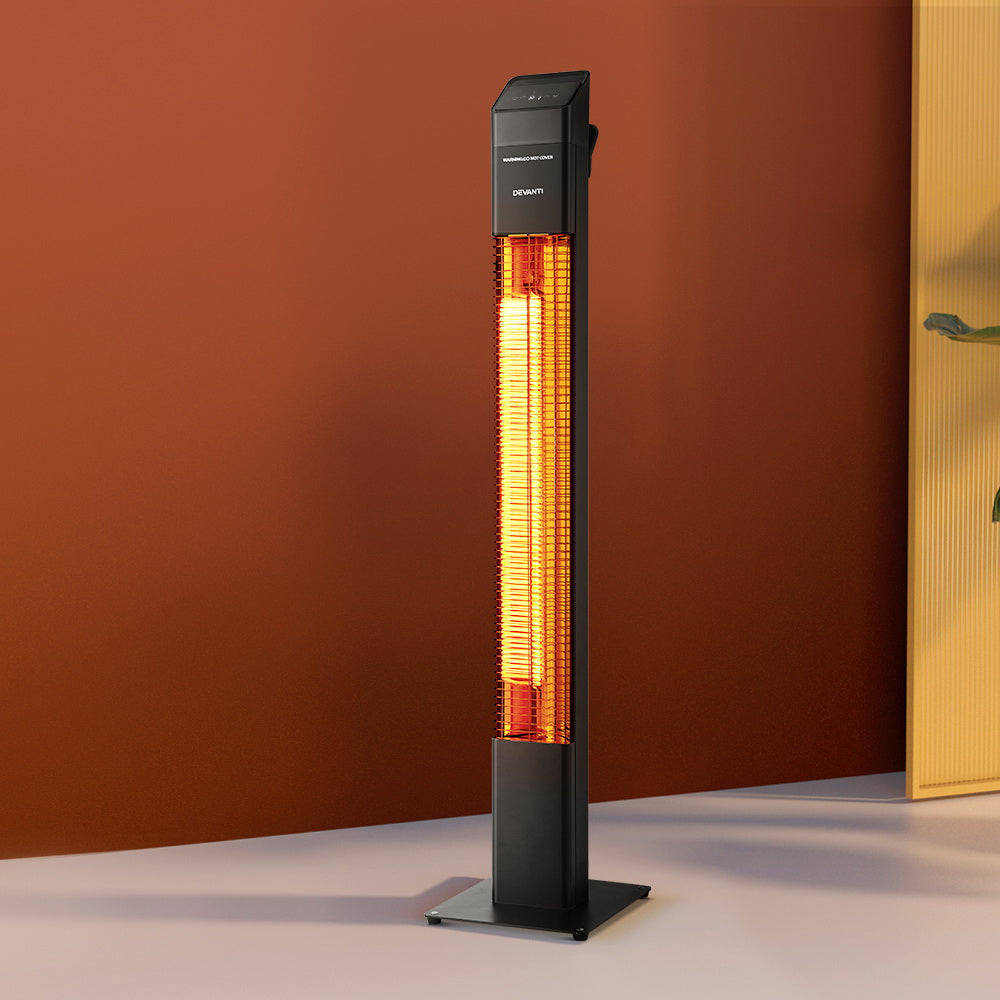 Devanti Radiant Tower Heater | Electric Portable | Remote Control | 2000W Heating