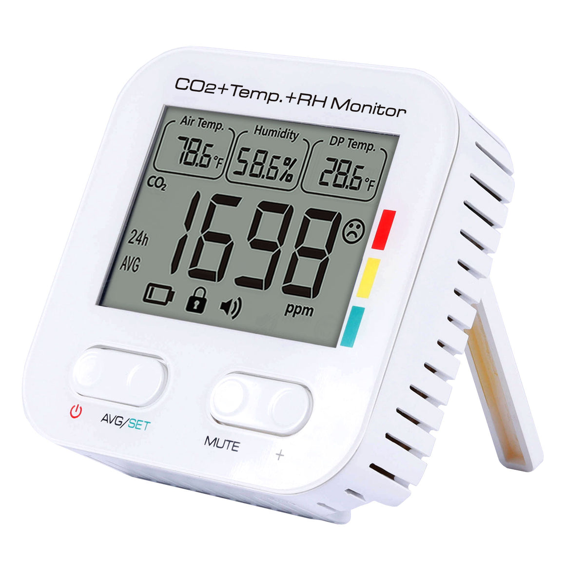 Carbon Dioxide, Air Temp, Humidity & Dew Point Monitor | Battery Operated