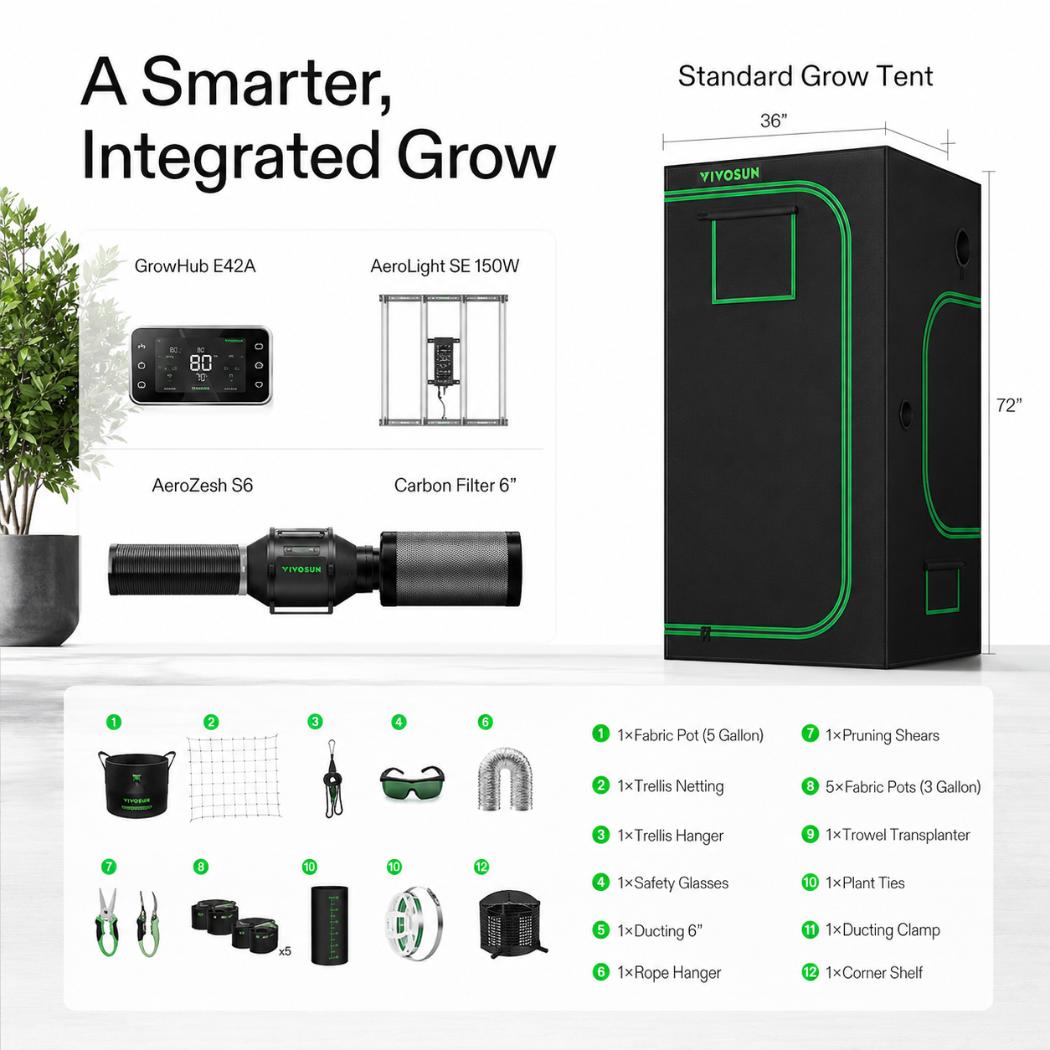 Bar-Style LED Smart Grow Tent Kit | 3x3 ft | 320W Full Spectrum Light