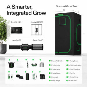 Bar-Style LED Smart Grow Tent Kit | 3x3 ft | 320W Full Spectrum Light