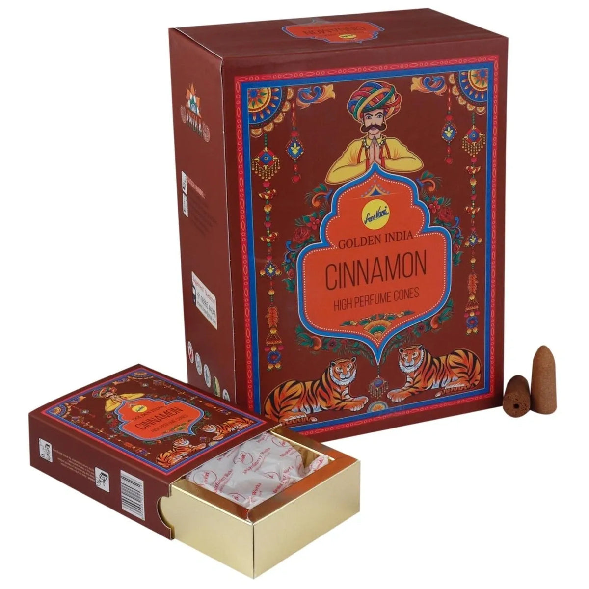 Cinnamon Backflow Incense Cones | Sree Vani Indian Heritage | 120 Jumbo Sized Cones