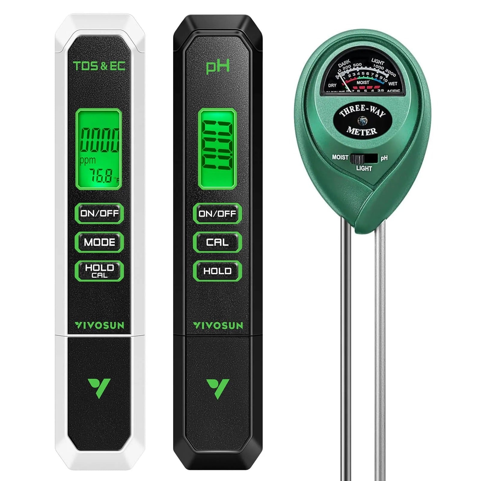 Comprehensive Water & Soil Testing Kit | Digital pH, TDS, EC, Temperature & 3-in-1 Soil Tester | For Garden, Hydroponics, RO Water & Home Use