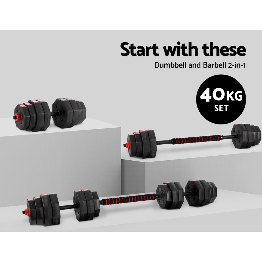 Everfit 40kg Dumbbells Barbell Set | Adjustable Dumbbell | Weight Lifting
