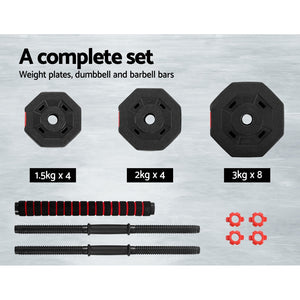 Everfit 40kg Dumbbells Barbell Set | Adjustable Dumbbell | Weight Lifting