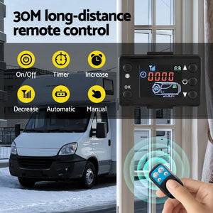 Giantz Diesel Air Heater | All-in-one | 12V | 5KW | LCD Remote Control | Car RV Indoors | 2025 Caravan Machinery