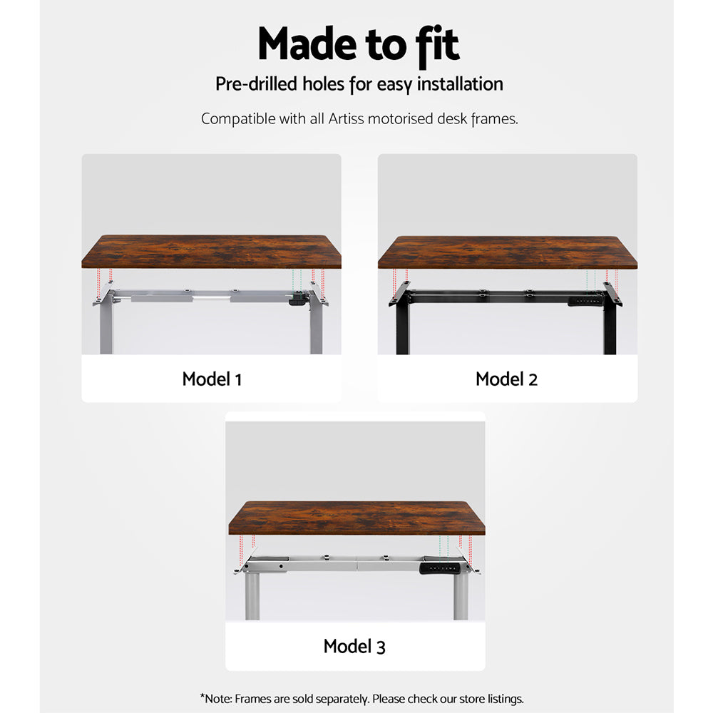 Standing Desk Top | Rustic Brown | 140CM