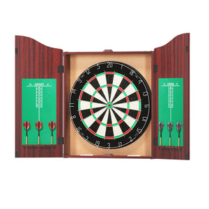 18" Dartboard | Dart Board | With Steel Darts | Wooden Cabinet | Party Game