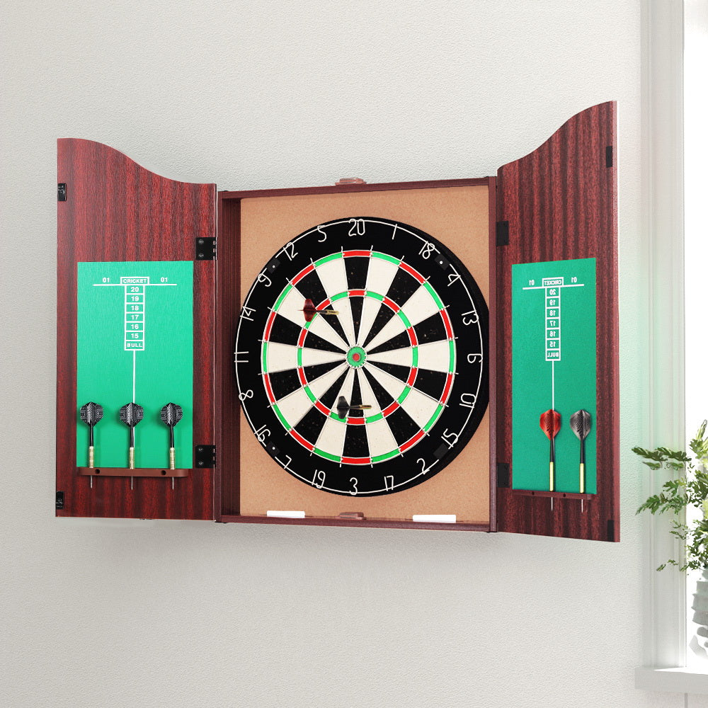18" Dartboard | Dart Board | With Steel Darts | Wooden Cabinet | Party Game