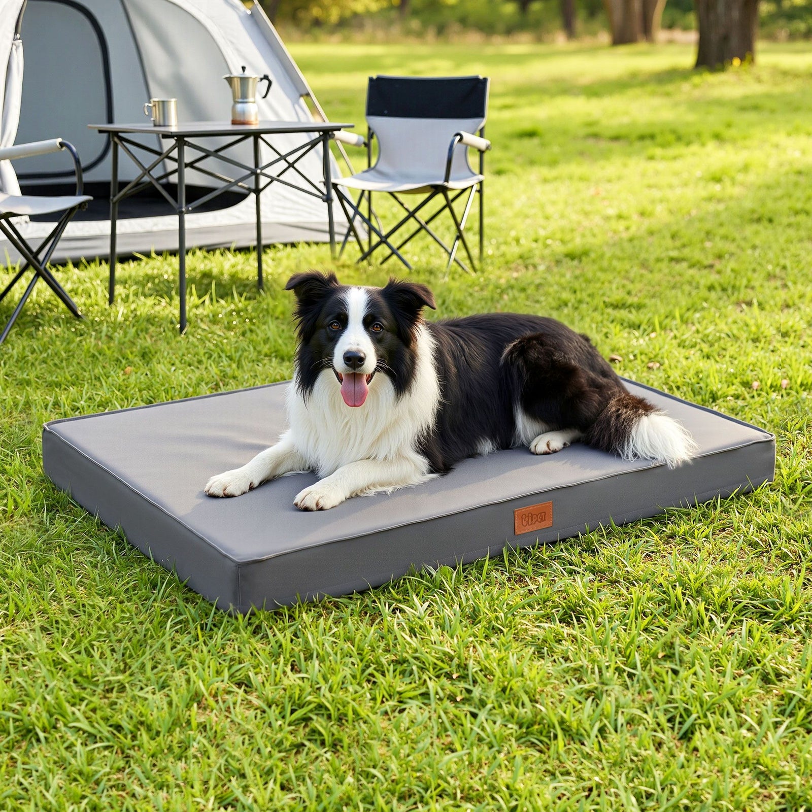 Orthopaedic Dog Bed | Large Water-Resistant Egg Crate Foam Mat | Grey