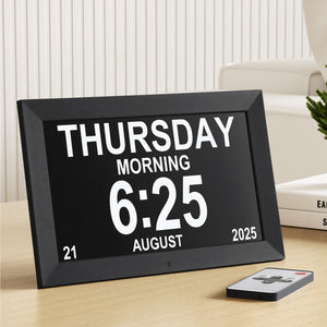 10" Digital Day Clock | Alarm Calendar Dementia Clock | Black