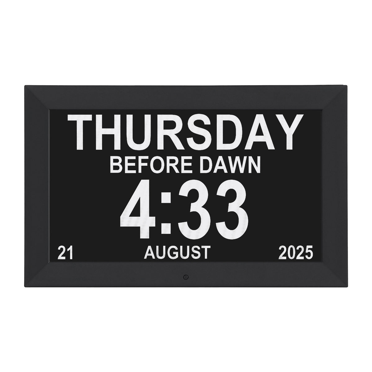 10" Digital Day Clock | Alarm Calendar Dementia Clock | Black