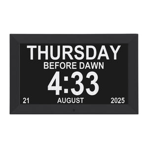 10" Digital Day Clock | Alarm Calendar Dementia Clock | Black