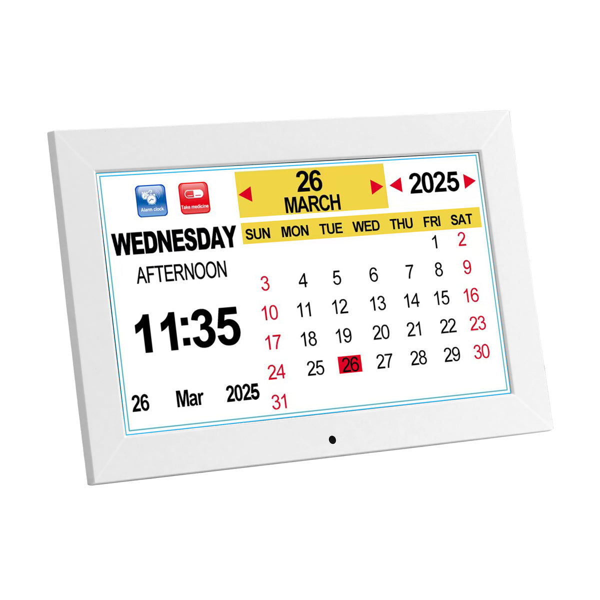 10" Digital Day Clock | Alarm Calendar Dementia Clock | White