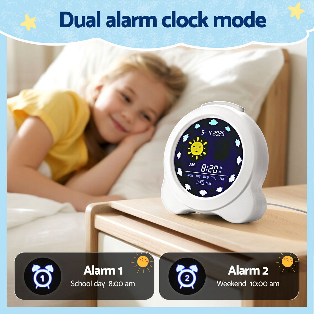 Digital Day Clock 3.8" | Calendar & Alarm | LCD Display | White