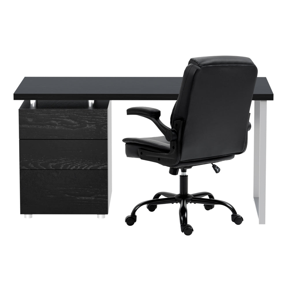 Artiss Computer Desk & Executive Office Chairs Set | Black