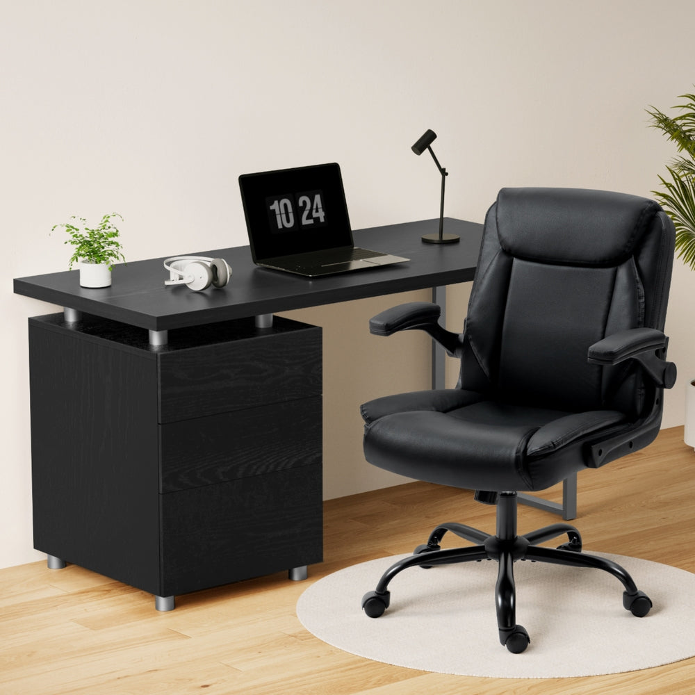 Artiss Computer Desk & Executive Office Chairs Set | Black
