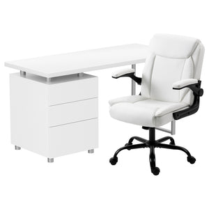 Artiss Computer Desk & Executive Office Chairs Set | White