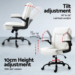 Artiss Computer Desk & Executive Office Chairs Set | White