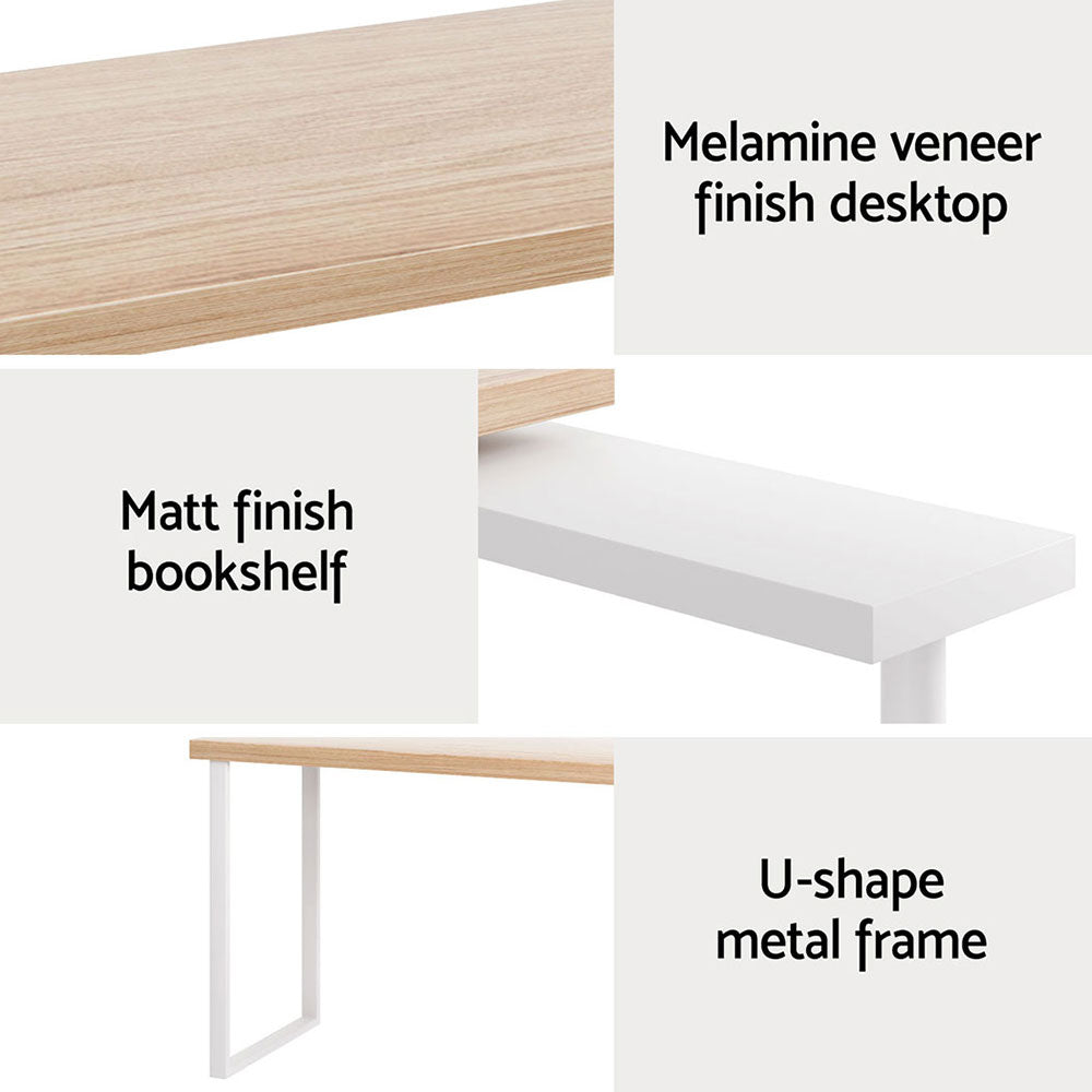 Computer Desk | Bookshelf | 140CM | White