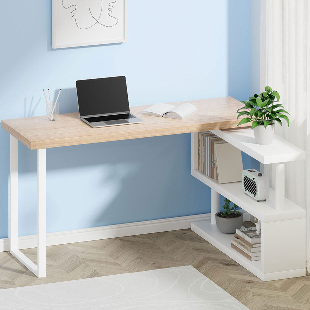 Computer Desk | Bookshelf | 140CM | White