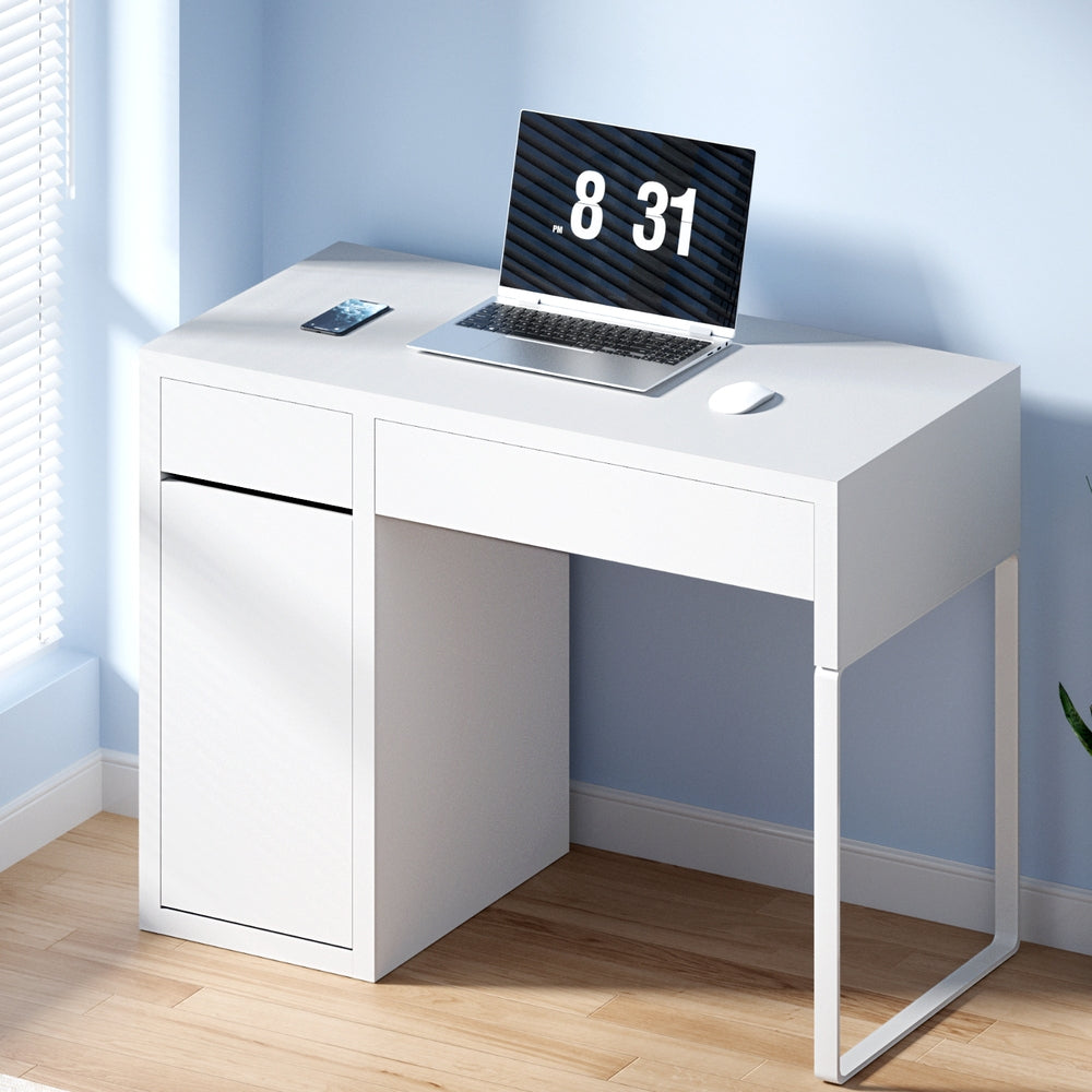 Computer Desk | Drawer Cabinet | White