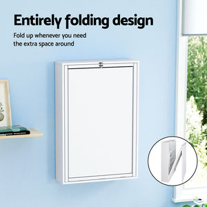 Artiss Office Set | PU Leather Chair + Wall Mount Foldable Table | White