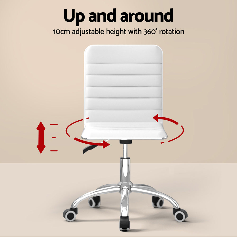 Artiss Office Set | PU Leather Chair + Wall Mount Foldable Table | White