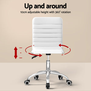 Artiss Office Set | PU Leather Chair + Wall Mount Foldable Table | White