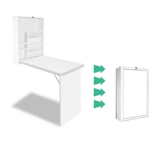 Computer Desk | Bookshelf Wall Mount | White