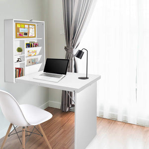 Computer Desk | Bookshelf Wall Mount | White