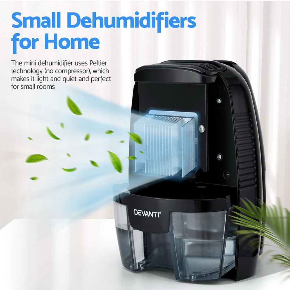 Devanti Dehumidifier | 600ml | Air Purifier | Black