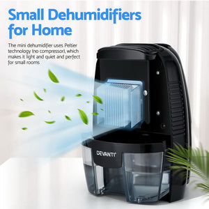Devanti Dehumidifier | 600ml | Air Purifier | Black