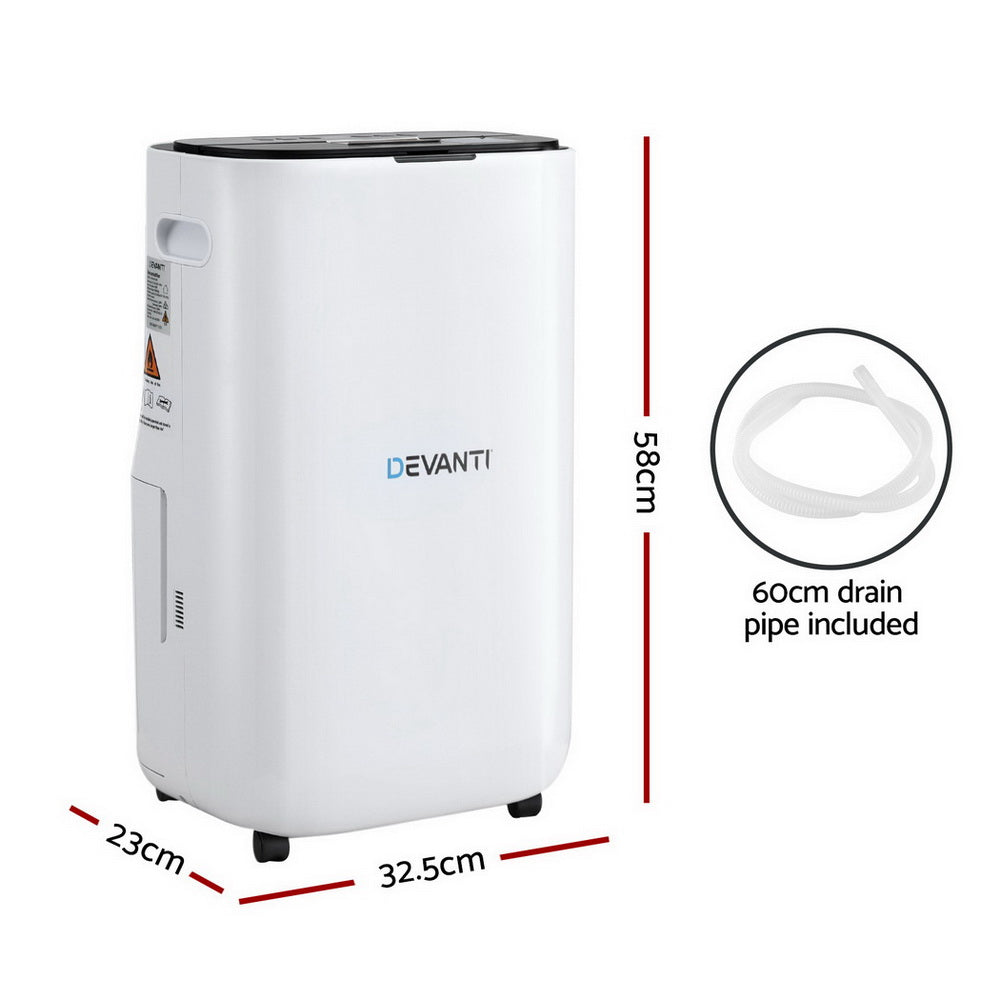 Devanti Dehumidifier | 20L | Air Purifier | White