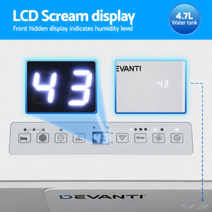 30L Dehumidifier | 30L/Day Moisture Removal | 4.7L Tank | Home & Mould Control