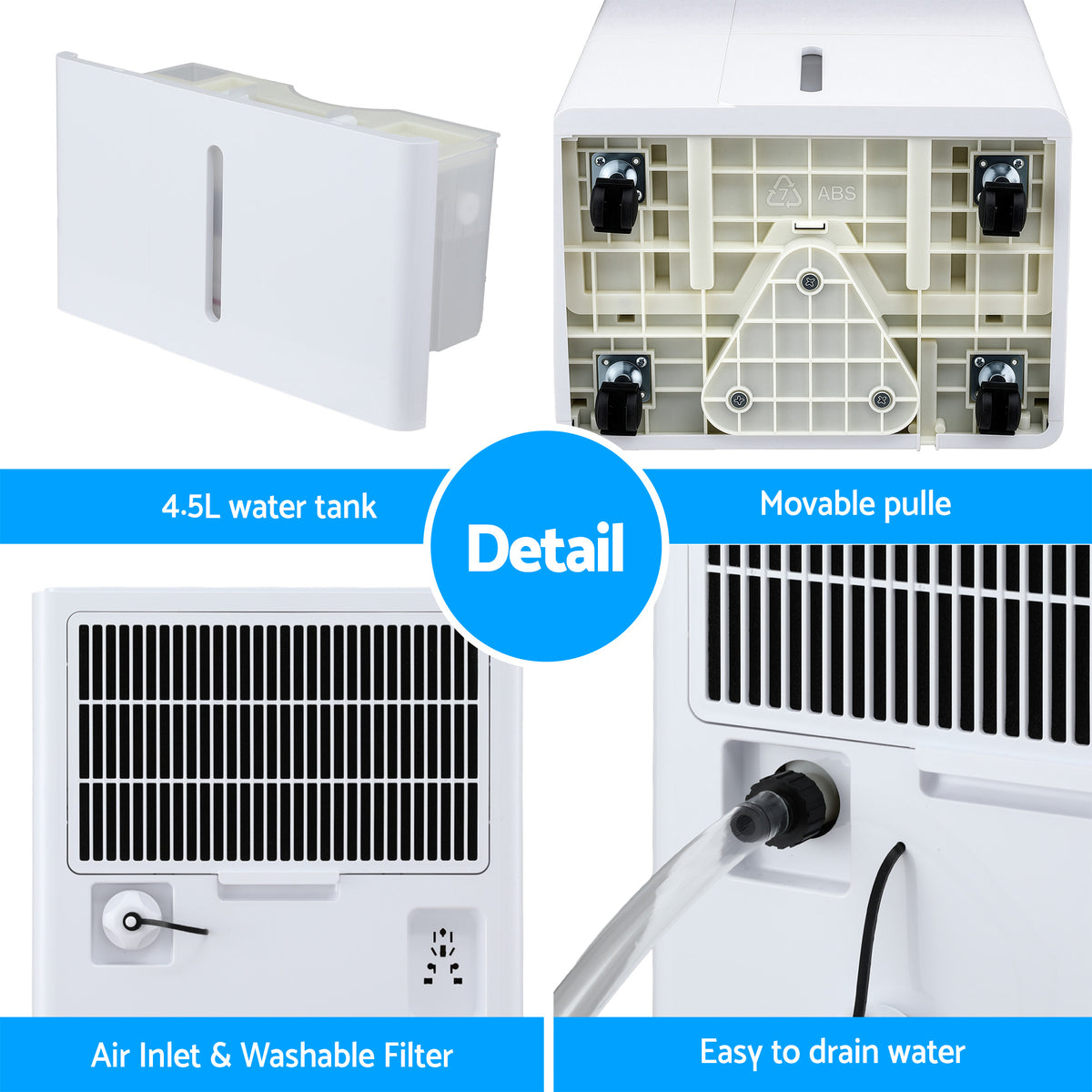 30L Dehumidifier | 30L/Day Moisture Removal | 4.7L Tank | Home & Mould Control