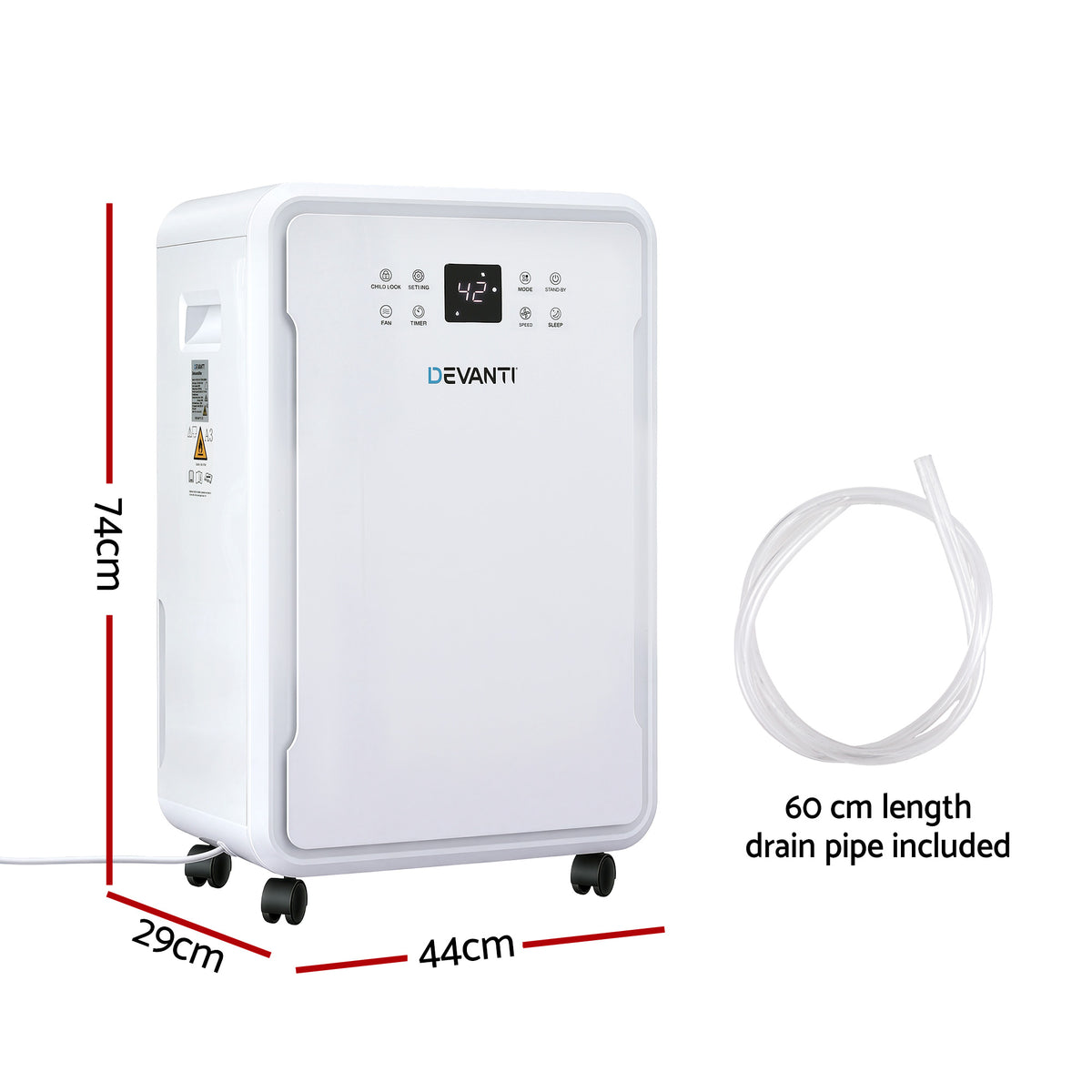 50L Dehumidifier | 50L/Day Moisture Removal | 8.5L Tank | Home & Mould Control