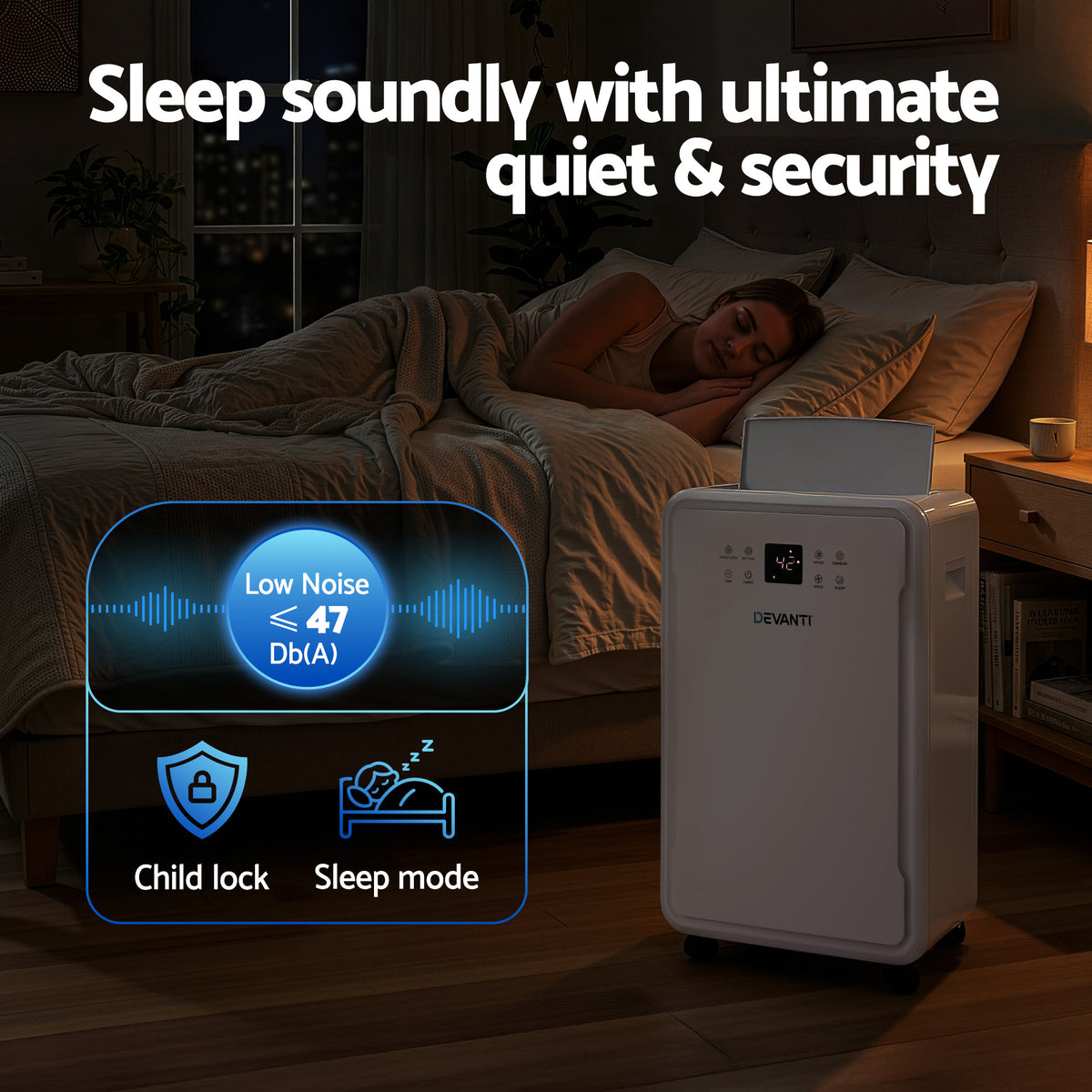 50L Dehumidifier | 50L/Day Moisture Removal | 8.5L Tank | Home & Mould Control