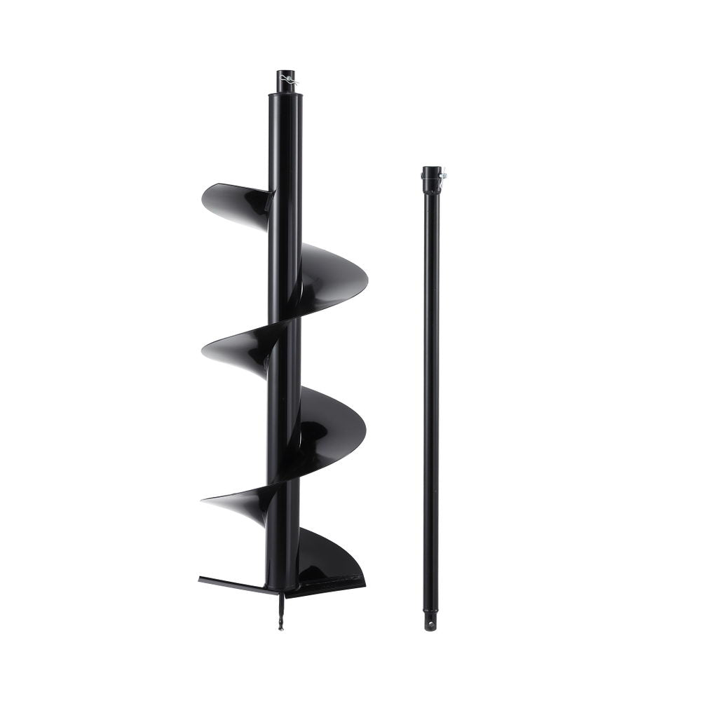 Auger Drill Bit | 300mm | Post Hole Digger | +80cm Extension | Black