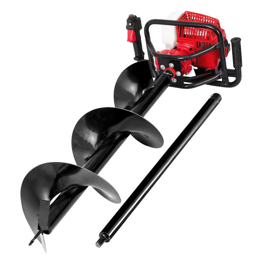 Petrol Post Hole Digger | 92CC | 300mm Drill Extension Auger Bits | Heavy Duty