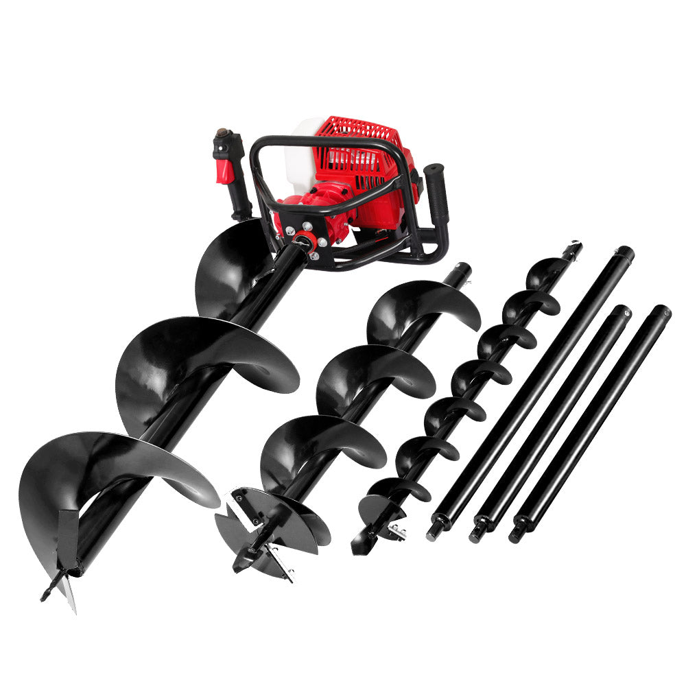 Post Hole Digger | 92CC Petrol Motor Drill | Extension Auger Bits Kit
