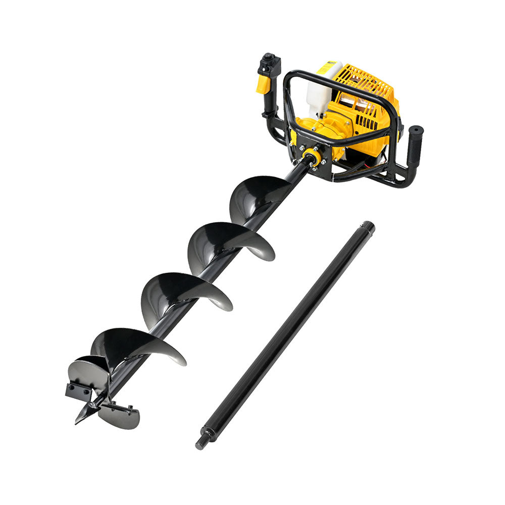 Petrol Post Hole Digger | 82CC | 200mm Auger Drill | Extension Bits Included