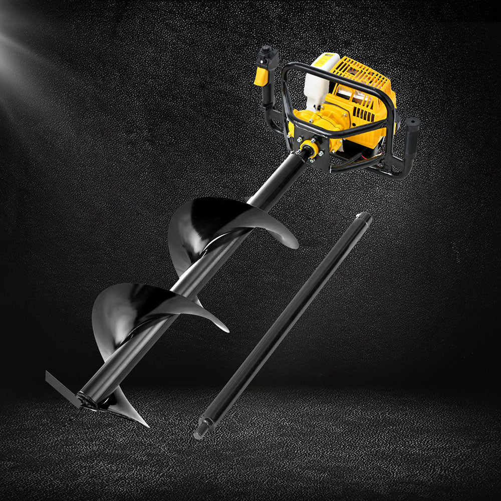 Petrol Post Hole Digger | 82CC | 300mm Auger Drill | Extension Bits Included