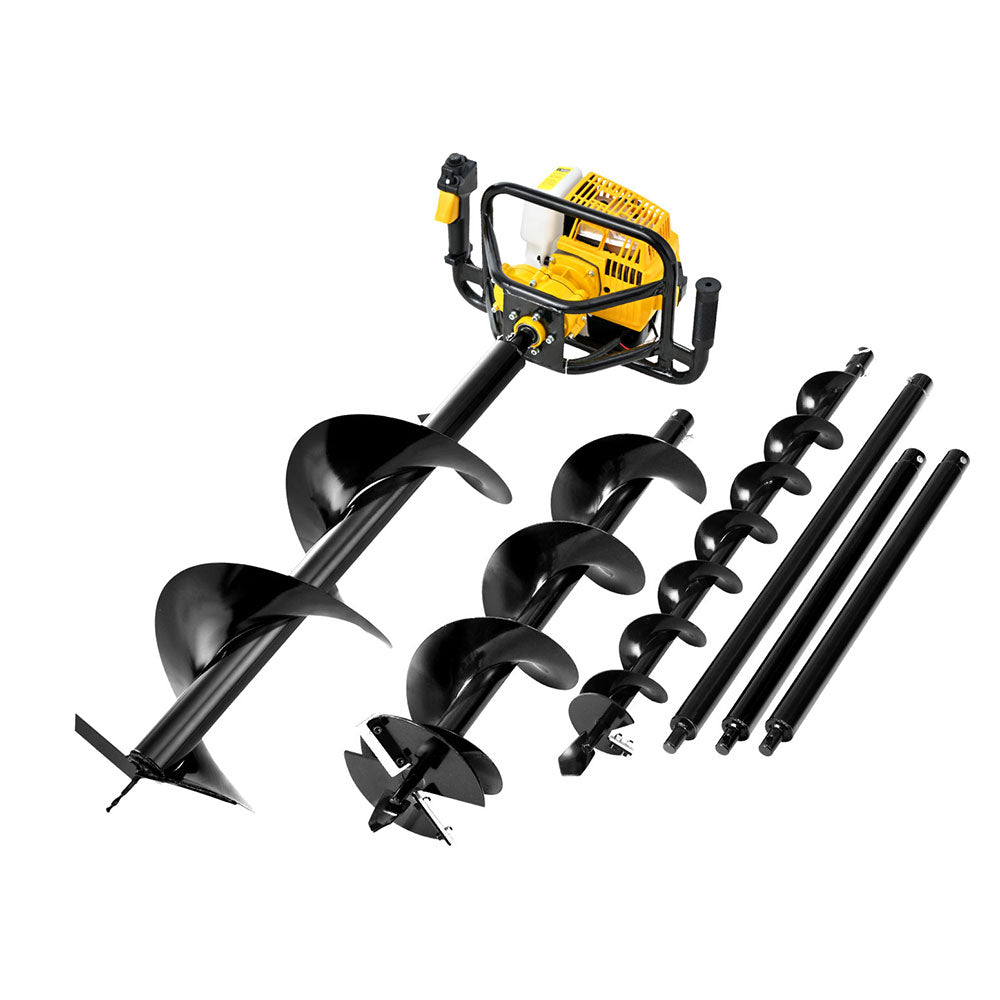 Petrol Post Hole Digger | 82CC | Motor Drill | Extension Auger Bits Kit
