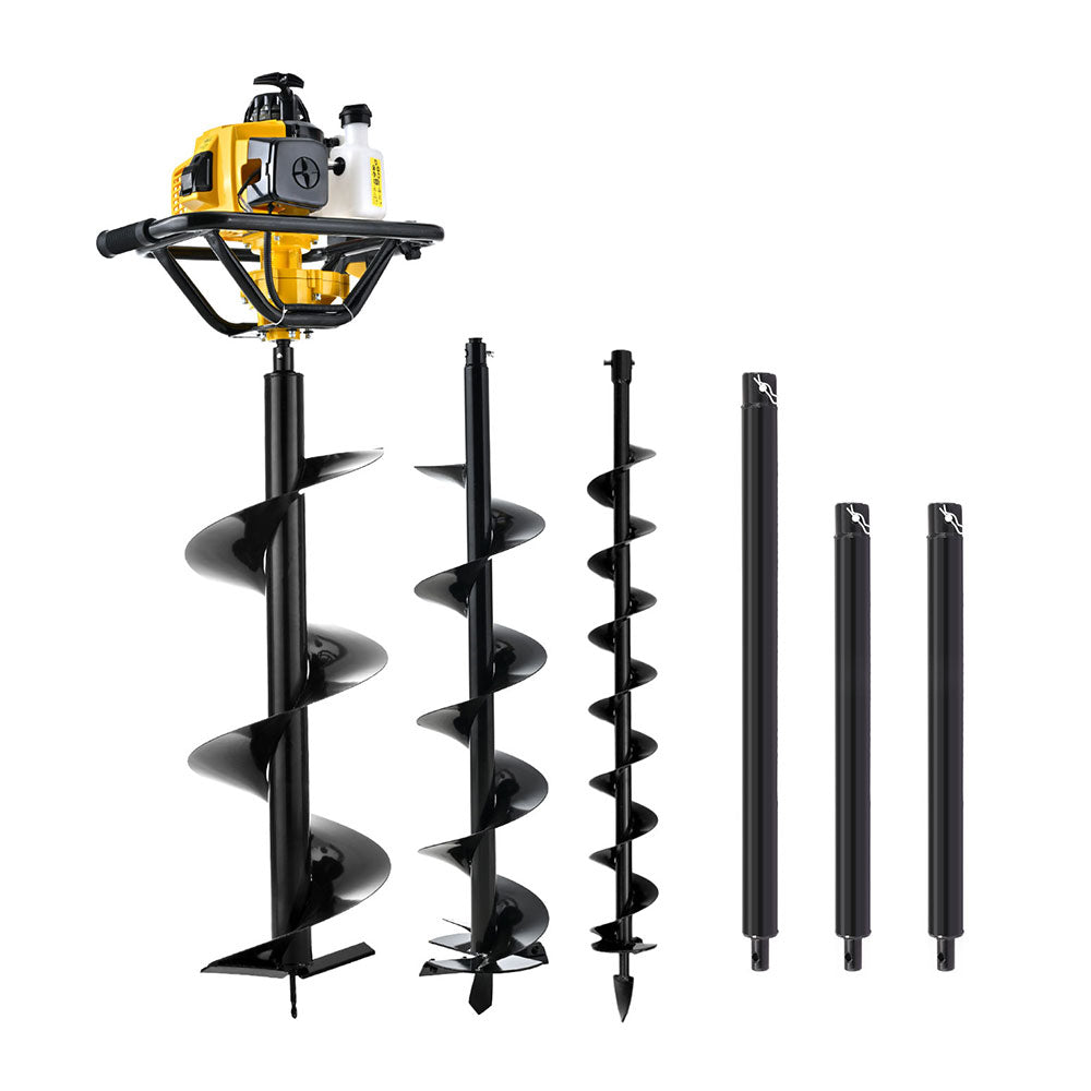 Petrol Post Hole Digger | 82CC | Motor Drill | Extension Auger Bits Kit