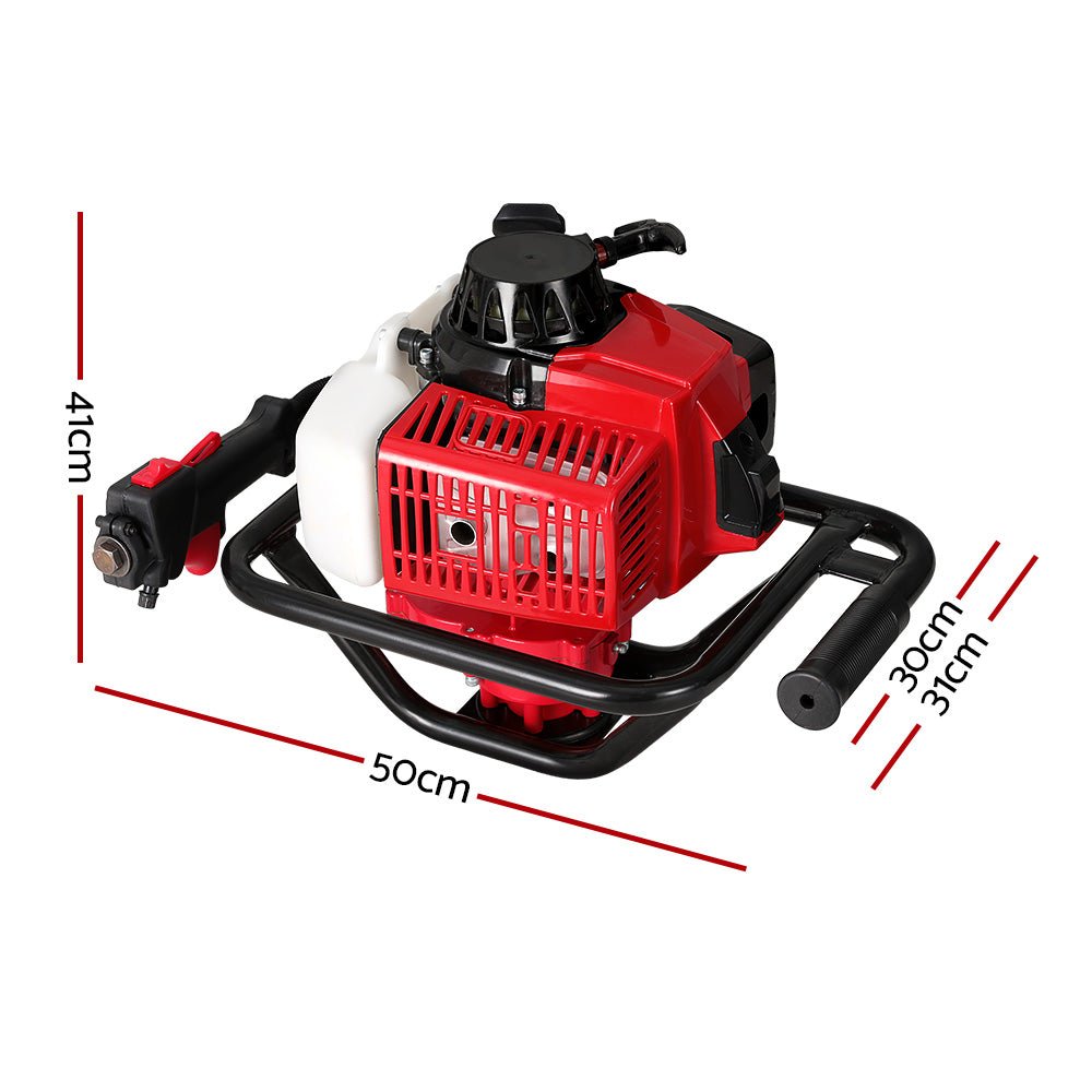 Petrol Post Hole Digger Motor | 92CC Engine Only | Red | High-Power Auger Engine